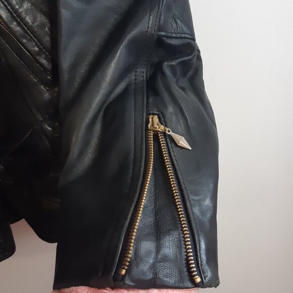 Jacket Leather Cuir Made In Canada Sélection Mono-Pol Small Women Rare Vintage - Picture 11 of 16